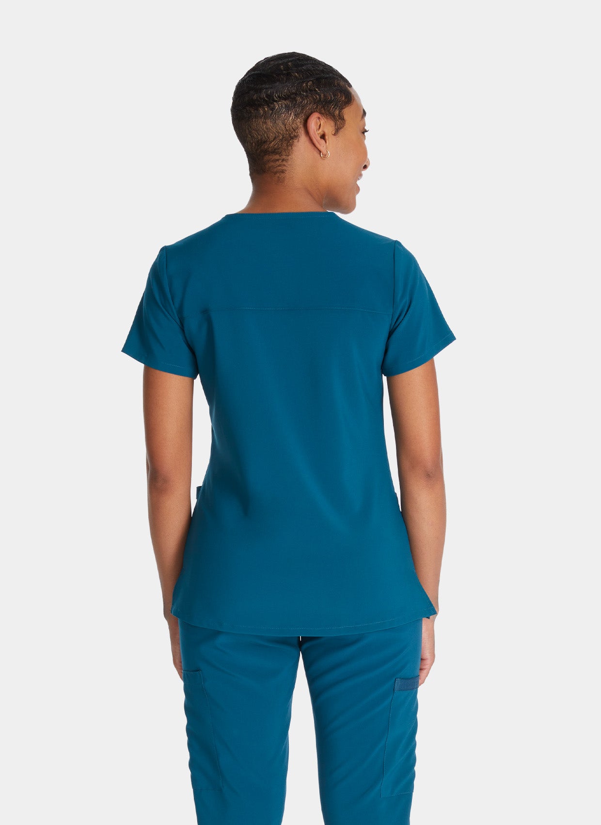 Blouse-médicale-Dickies-EDS-Essentiel-Femme-Bleu-Caraïbe-Dos