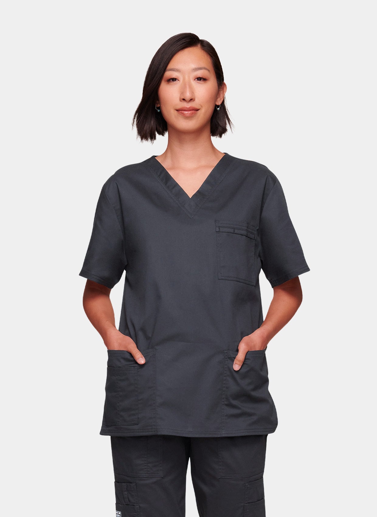 Blouse médicale Unisexe Cherokee Core Stretch col en V - Étain