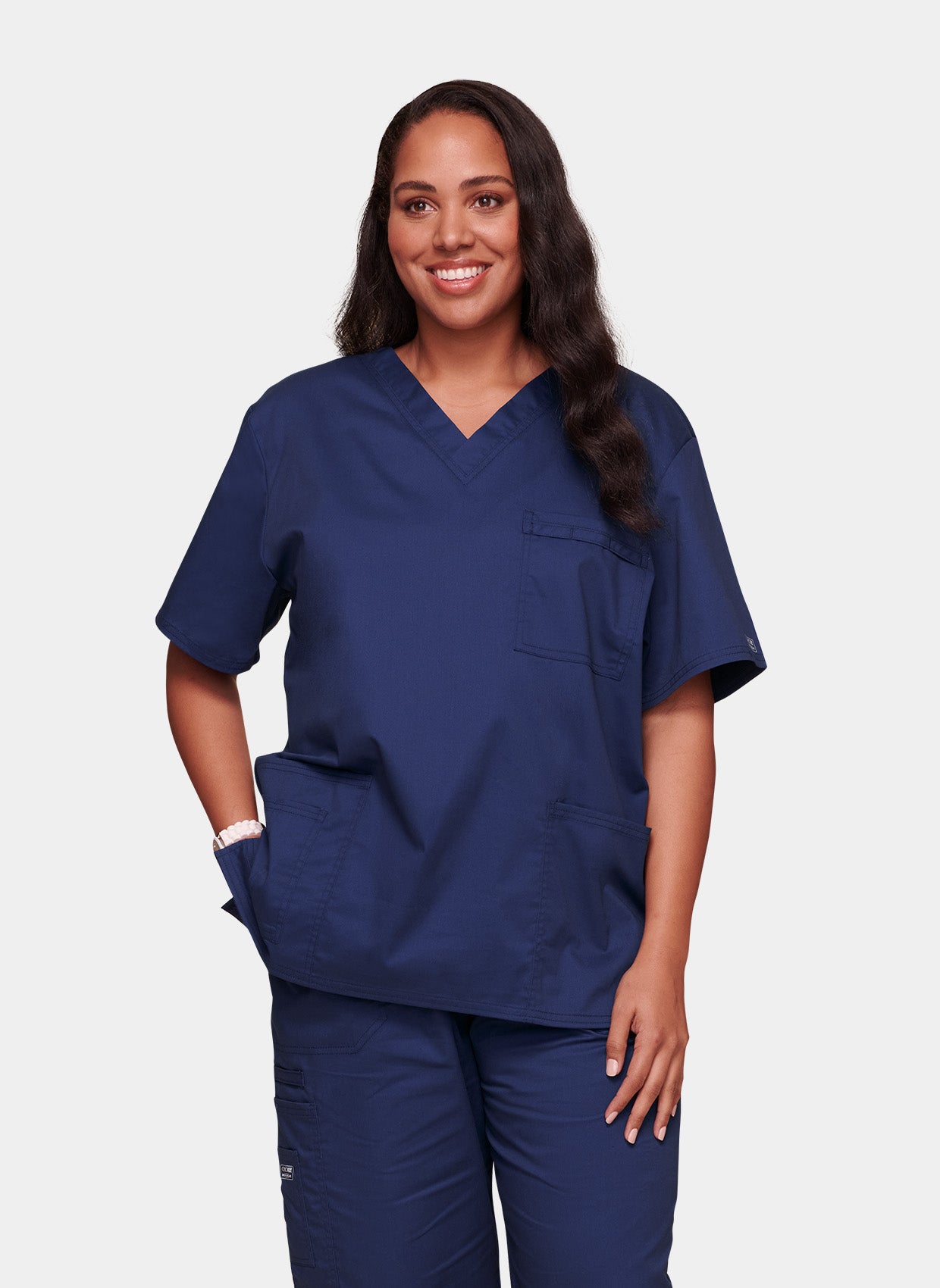 Blouse médicale Unisexe Cherokee Core Stretch col en V Bleu marine