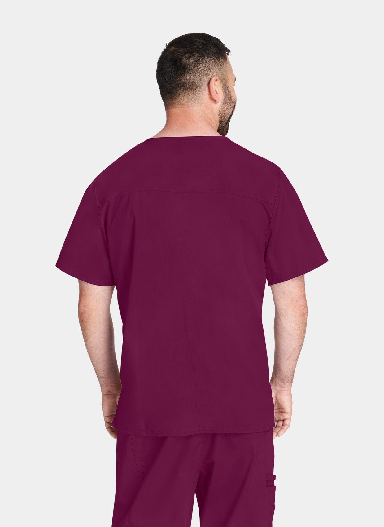 Blouse médicale Unisexe Cherokee Core Stretch col en V Bordeaux Dos