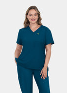 Blouse médicale femme Koi Cureology Aura bleu caraibes