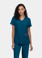 Blouse médicale femme Koi Cureology Cardi bleu caraibes