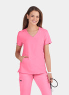 Blouse médicale femme Koi Lite Philosophie rose pivoine