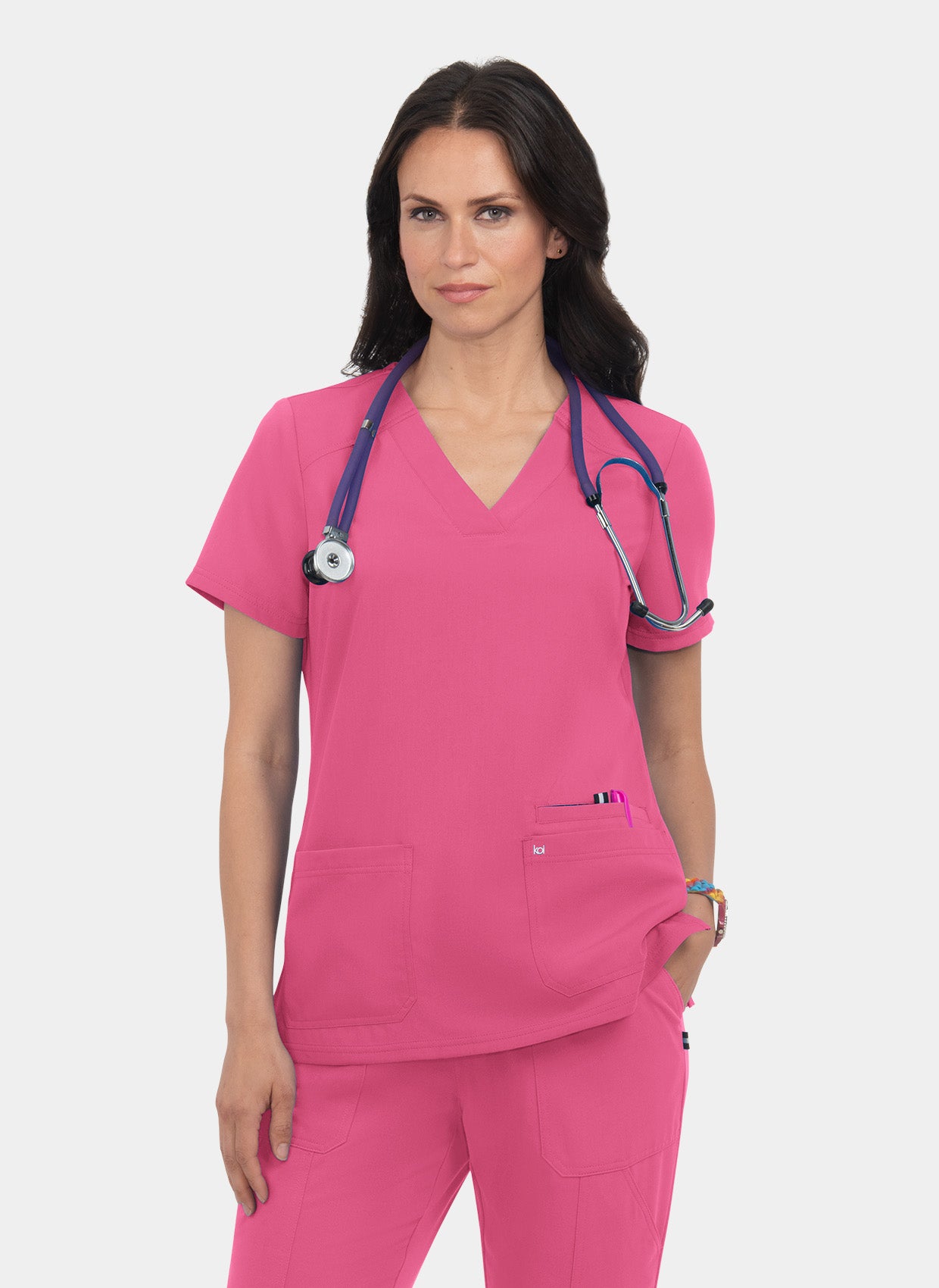 Blouse médicale femme Koi Next Gen Agitation et passion geranium