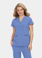 Blouse médicale femme Koi Next Gen Agitation et passion bleu ciel