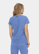 Blouse médicale femme Koi Next Gen Agitation et passion bleu ciel dos