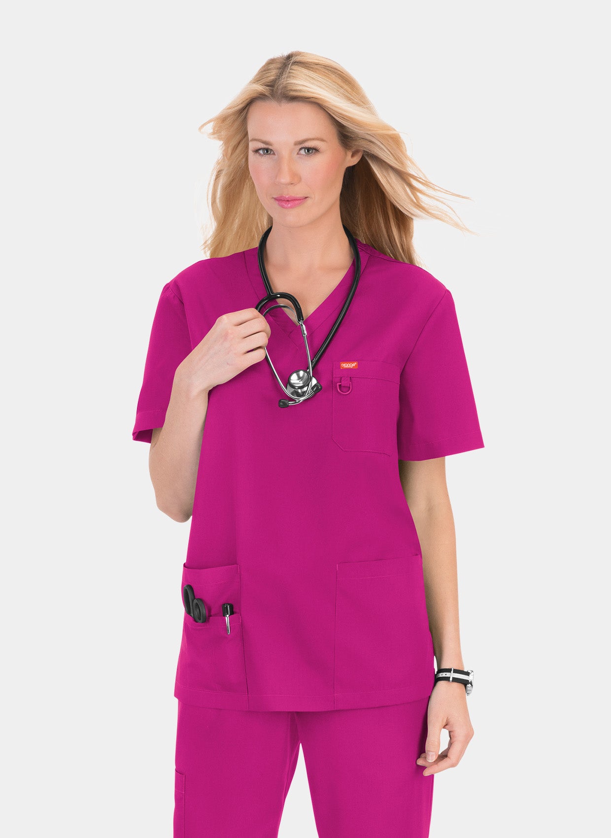 Blouse médicale unisexe Balboa Orange Standard - Fierce Fuchsia