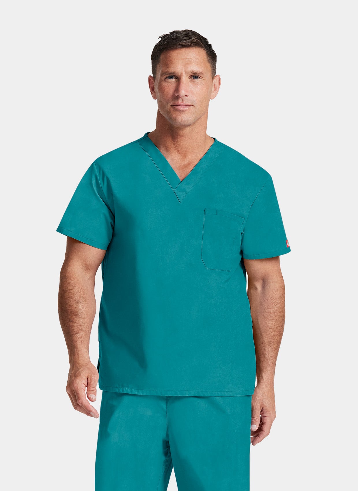 Blouse médicale unisexe Dickies EDS col en V bleu canard