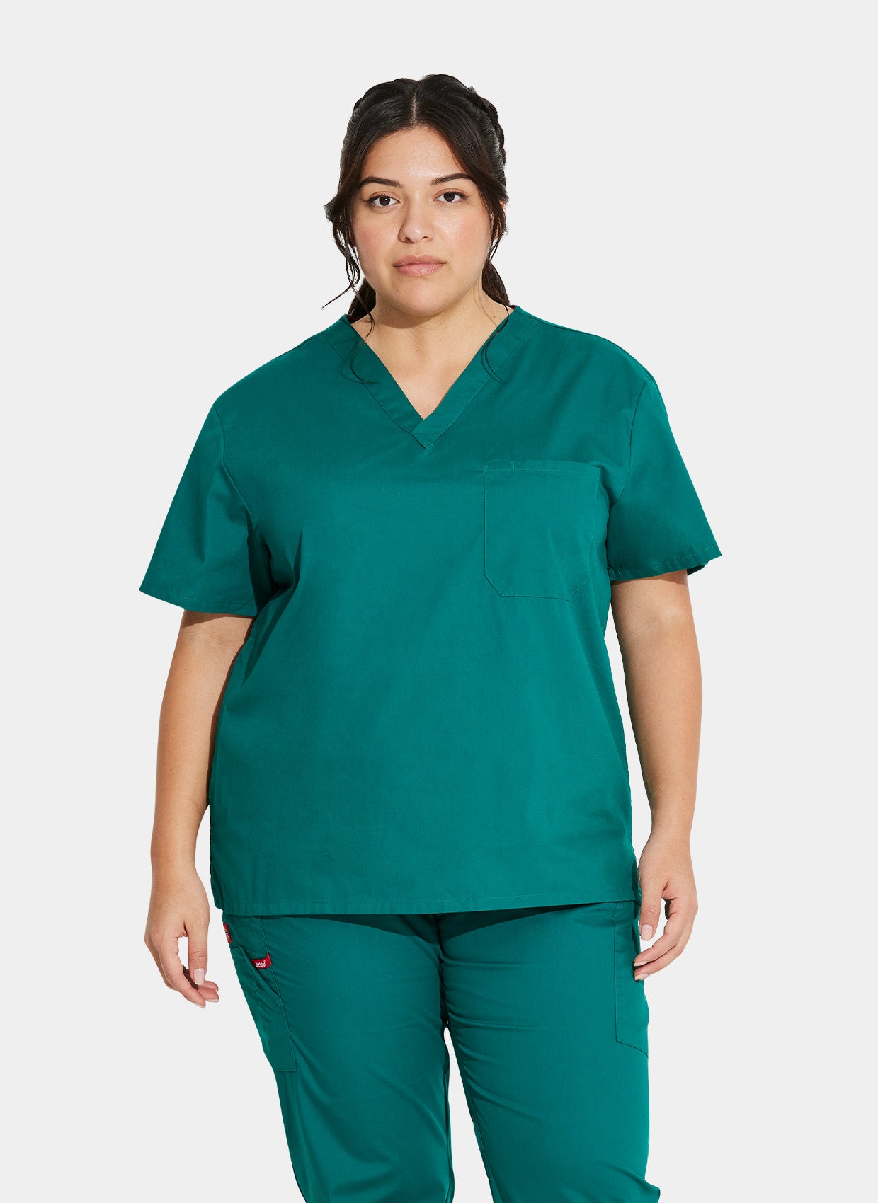 Blouse médicale unisexe Dickies EDS col en V vert forêt