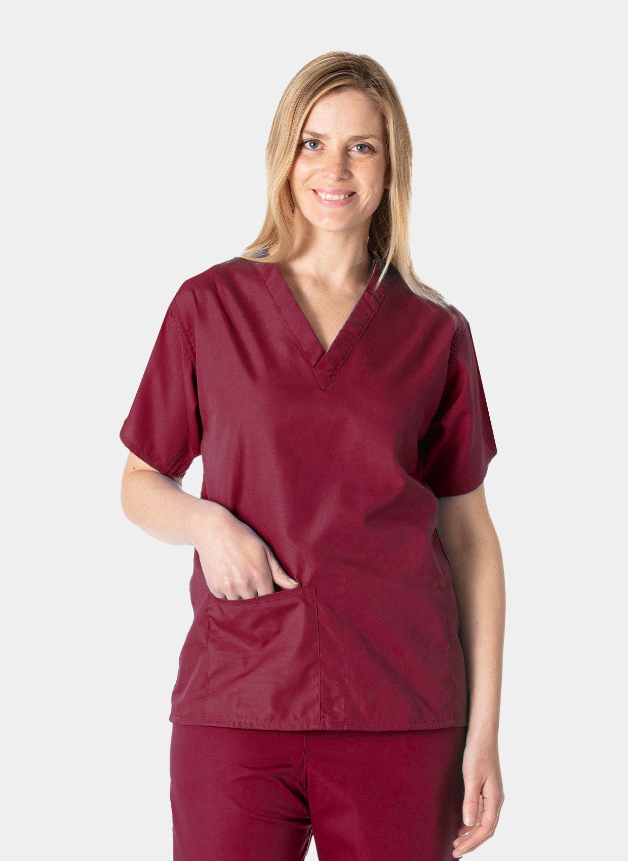 Blouse médicale unisexe et réversible - Framboise