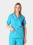 Blouse médicale unisexe et réversible turquoise