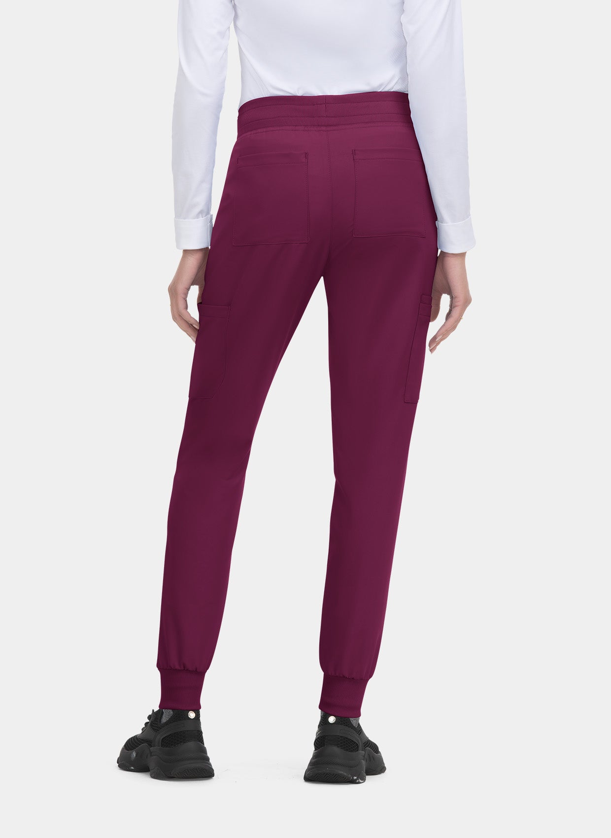 Pantalon médical femme Pulse Joggers  - Bordeaux - dos