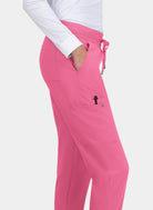 Pantalon médical femme Pulse Joggers  - Rose framboirse - coté