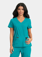 Blouse médicale femme Koi Basics Becca - Bleu canard