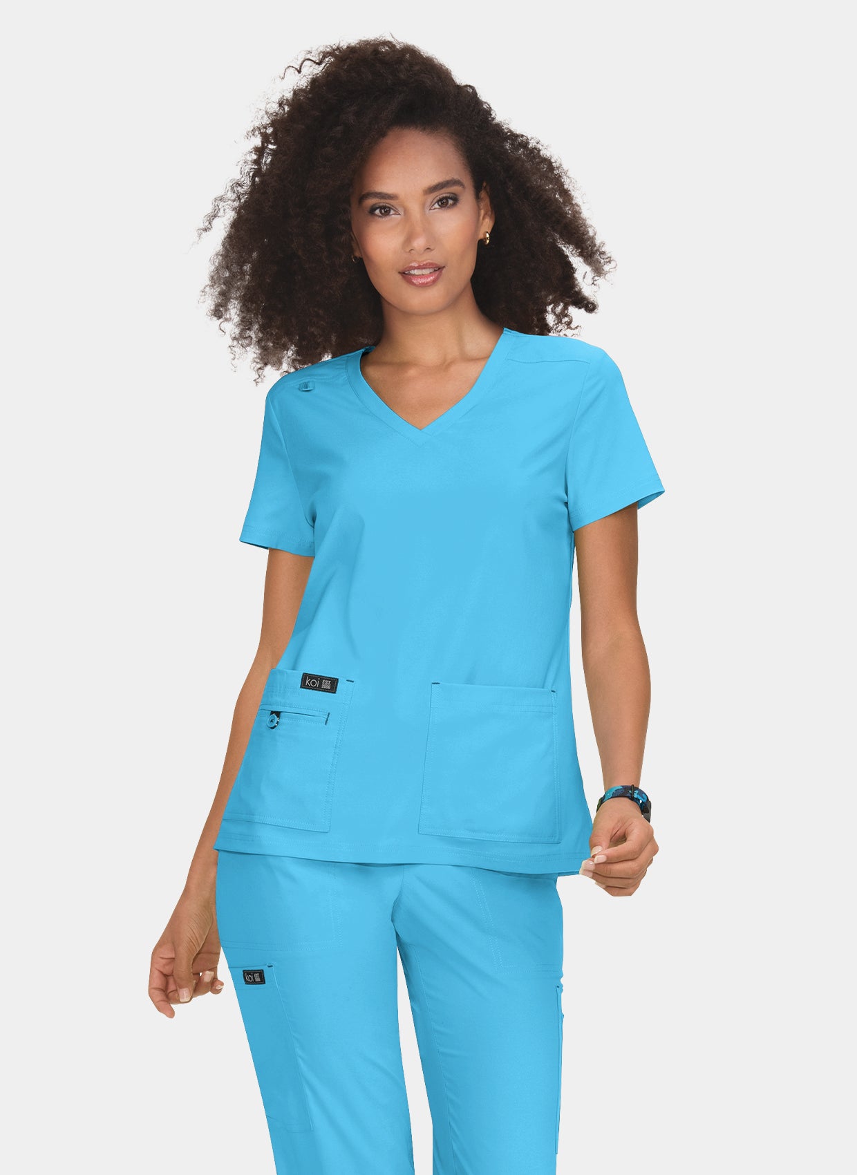 Blouse médicale femme Koi Basics Becca - Bleu electrique