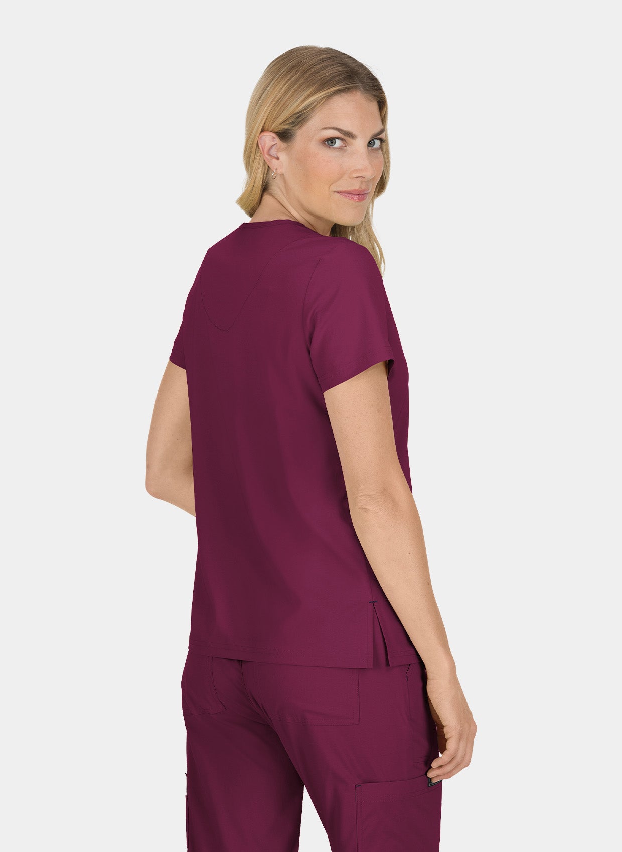 Blouse médicale femme Koi Basics Becca Dos - Bordeaux