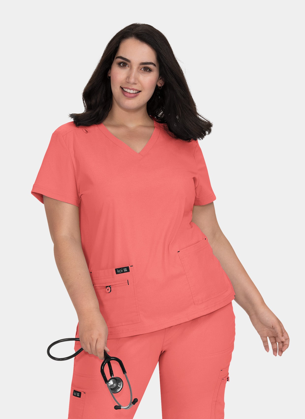 Blouse médicale femme Koi Basics Becca - Corail