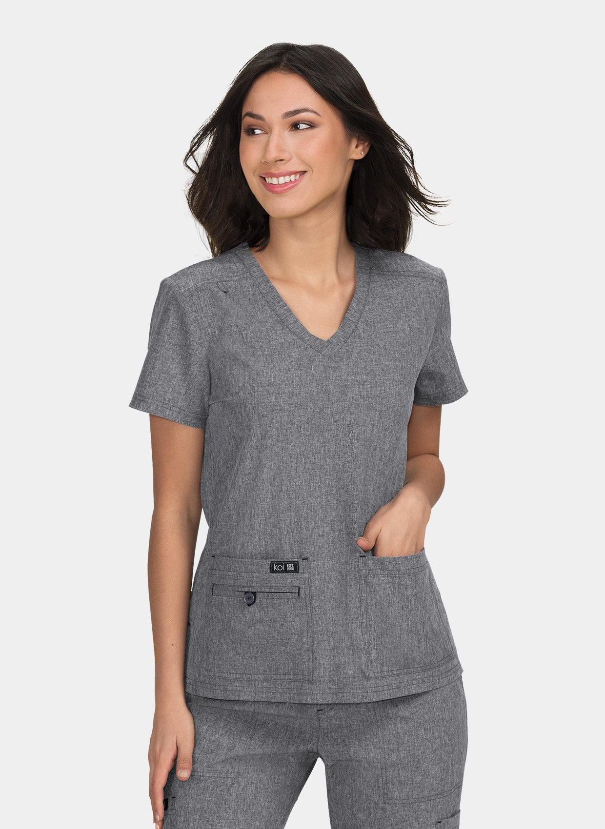 Blouse médicale femme Koi Basics Becca - Gris chine