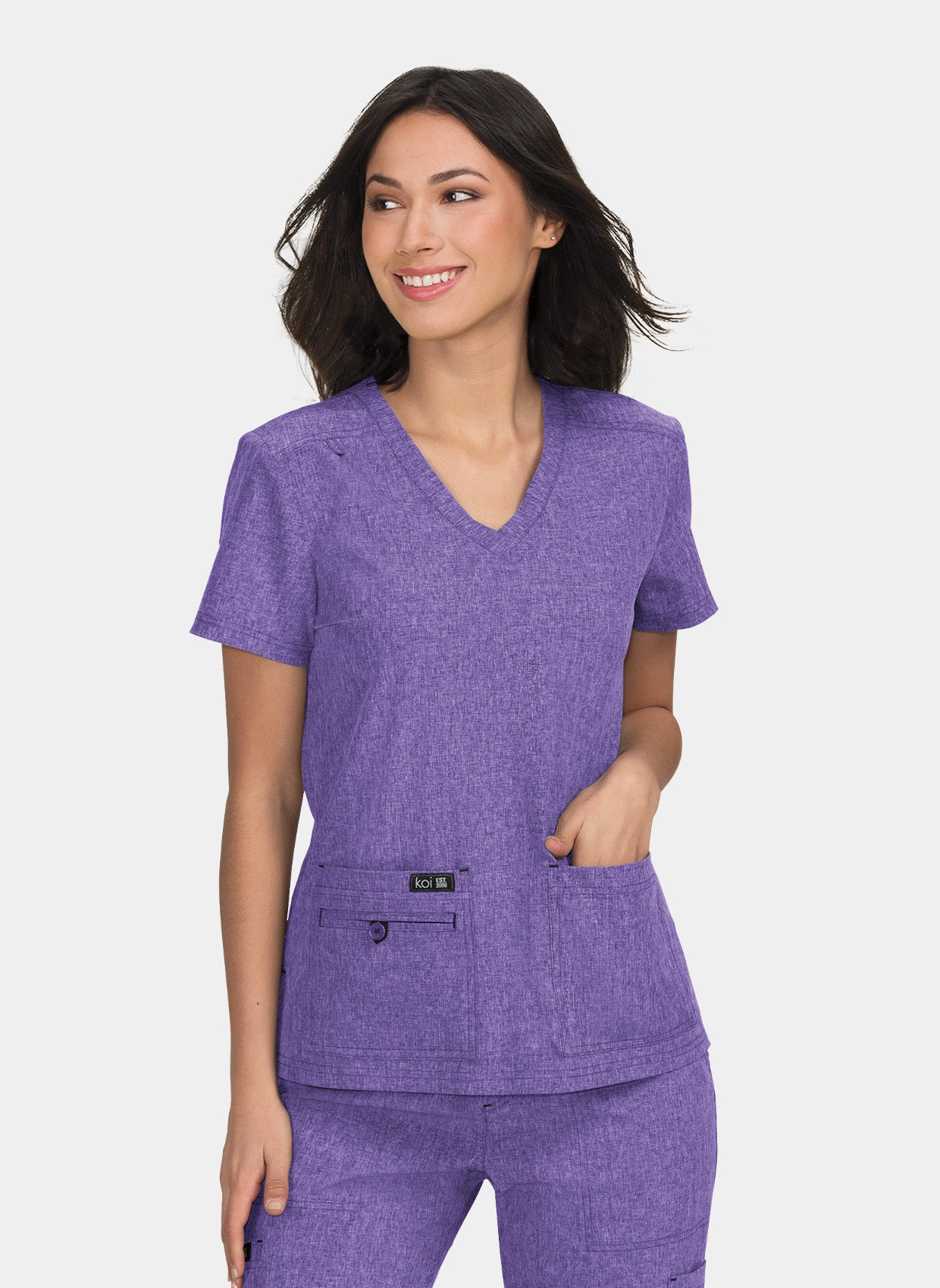 Blouse médicale femme Koi Basics Becca - Wisteria chiné